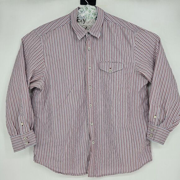 Tommy Bahama Shirt Mens Extra Large NO 093 Striped XL Button Up Long Sleeve - Picture 1 of 12